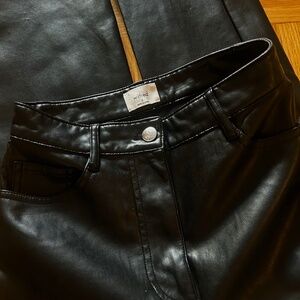 Aritzia Wilfred Black Melina Vegan Leather Pants